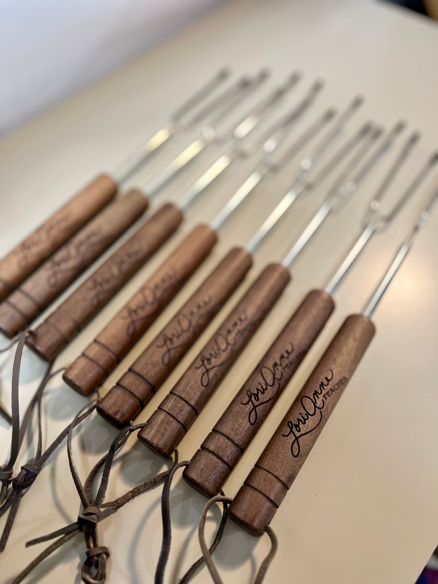 Personalized Walnut Handled Roasting Sticks