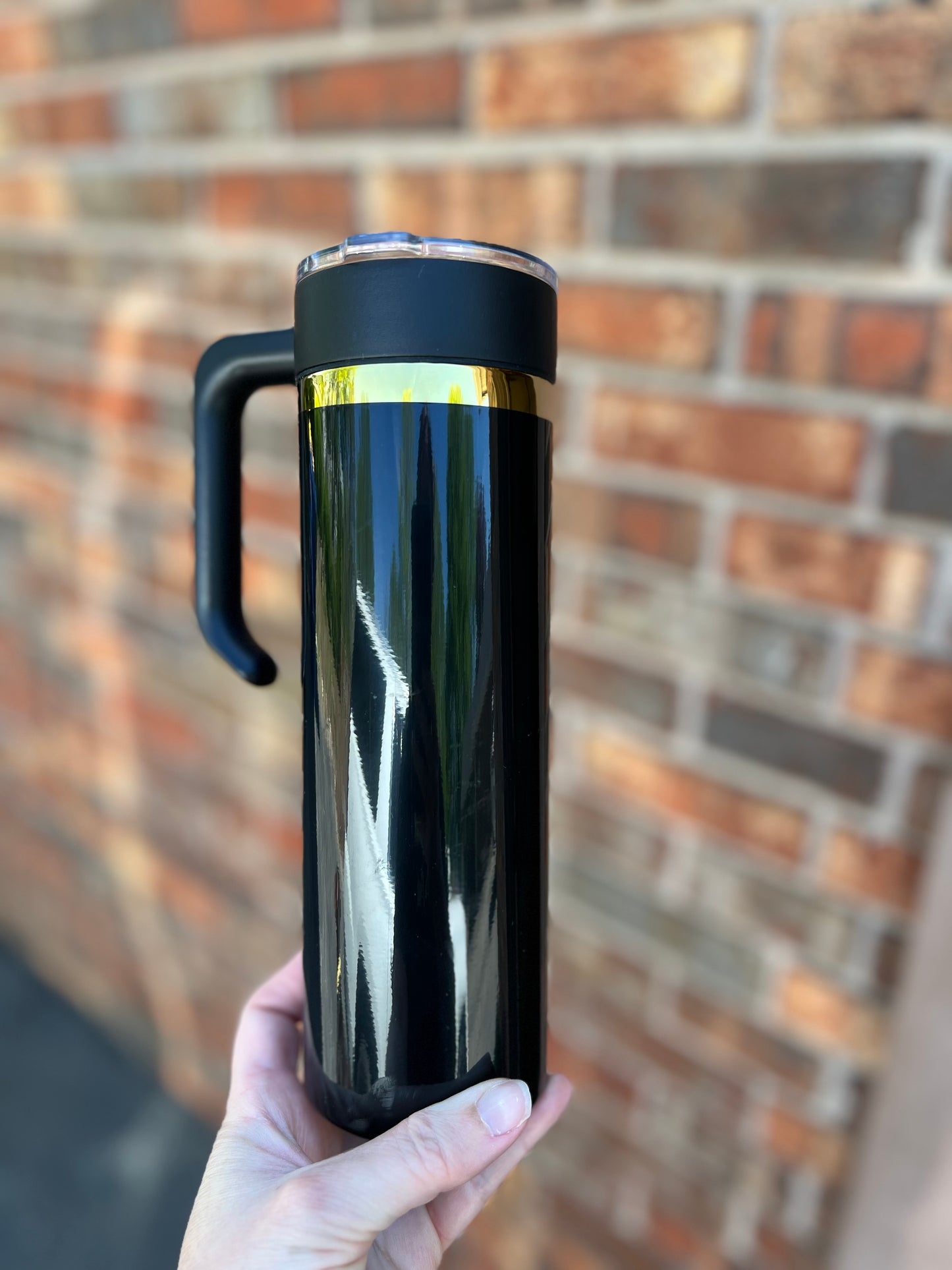 20 oz Black & Gold skinny tumbler
