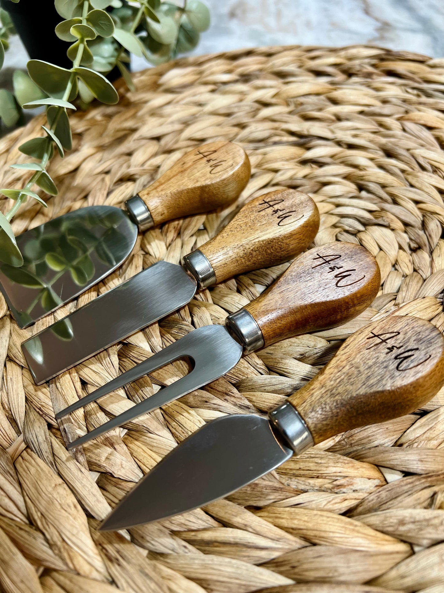 Marble and Acacia Charcuterie Set