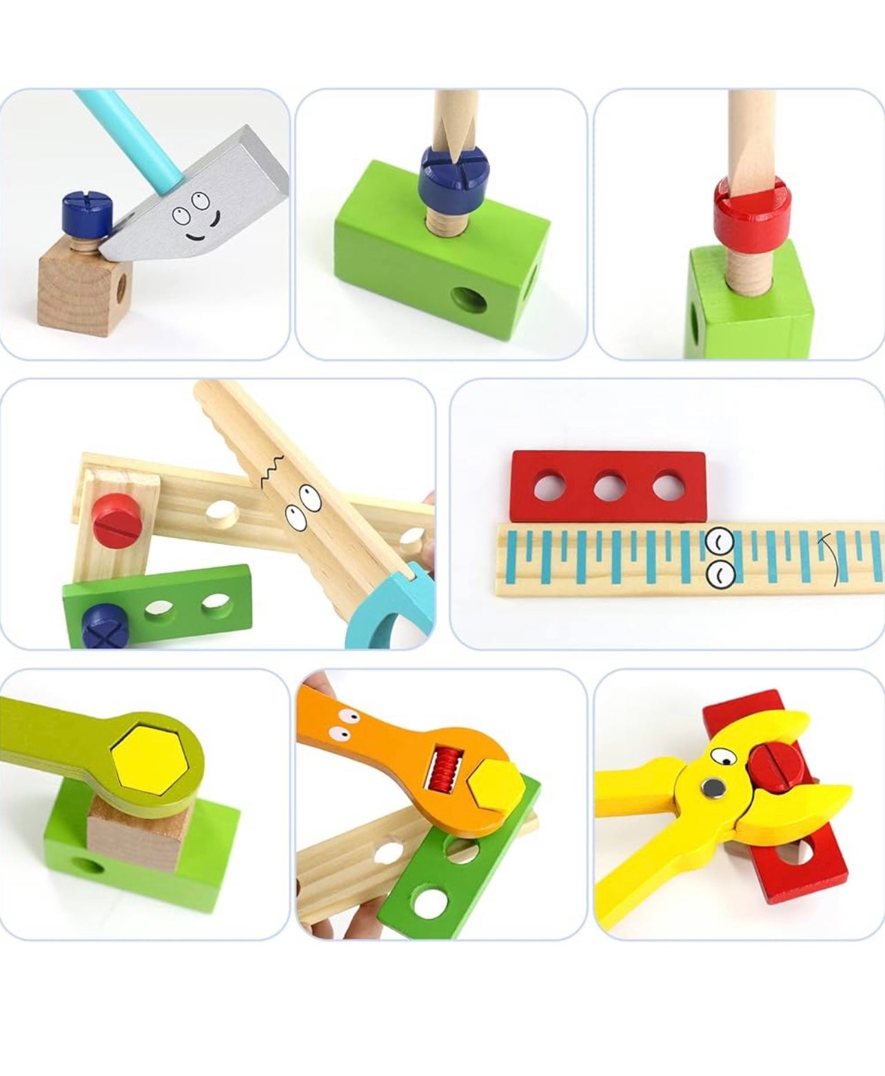 34 Piece Wooden Tool Toy Kit - Personalized