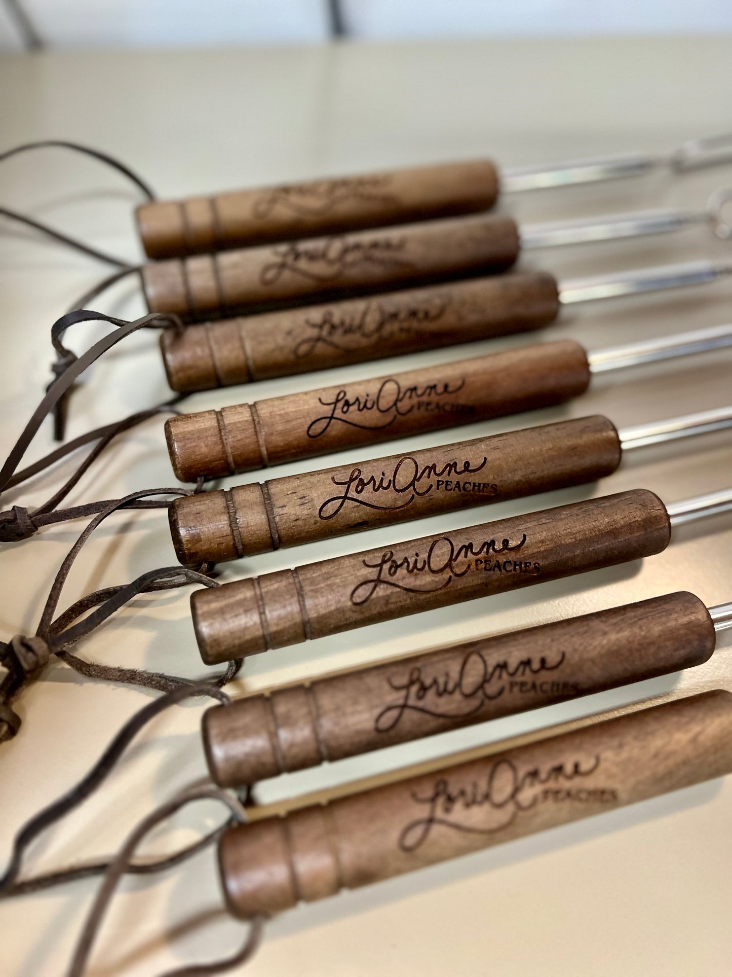 Personalized Walnut Handled Roasting Sticks