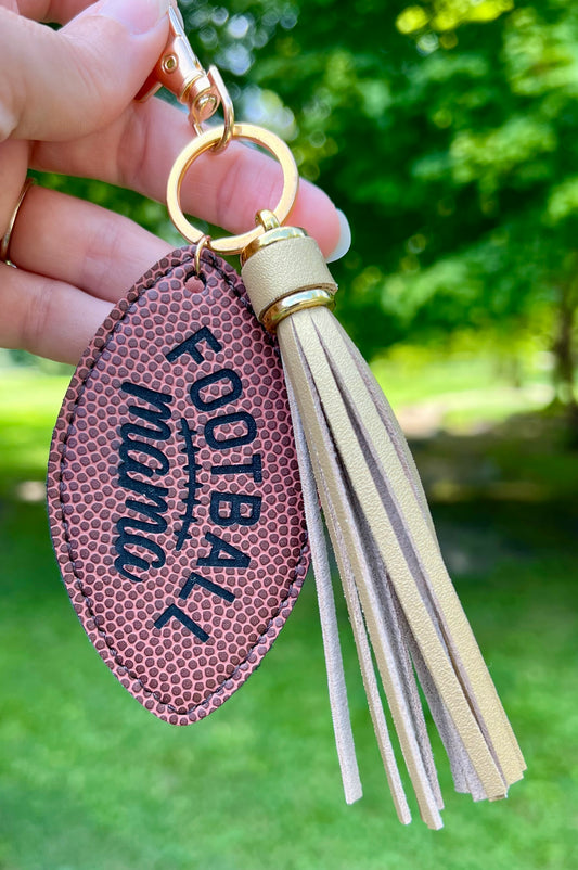 Personalized Football Keychain with Clip