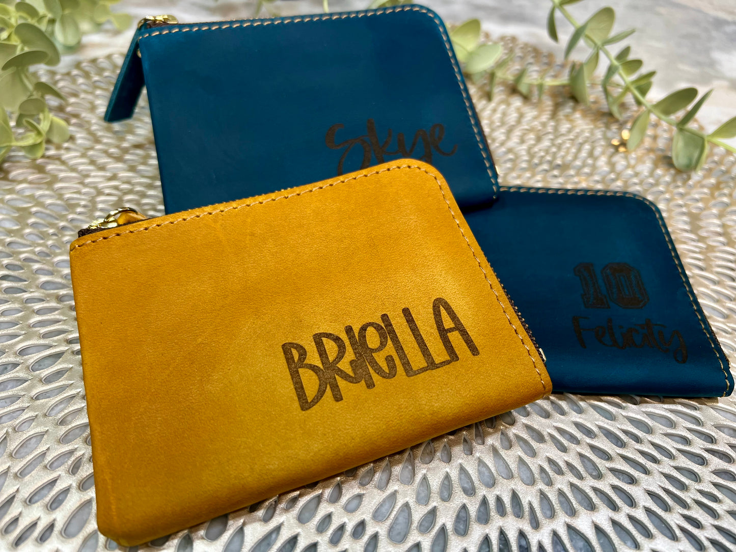 Personalized Genuine Leather Mini Wallet