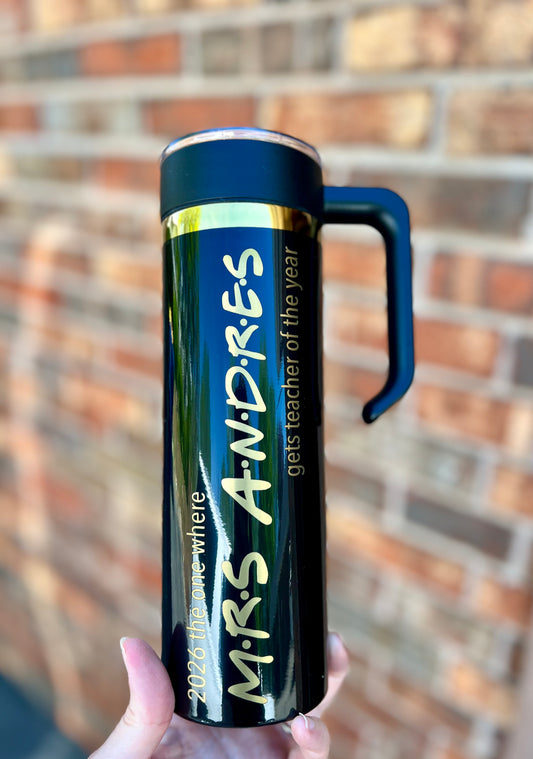 20 oz Black & Gold skinny tumbler