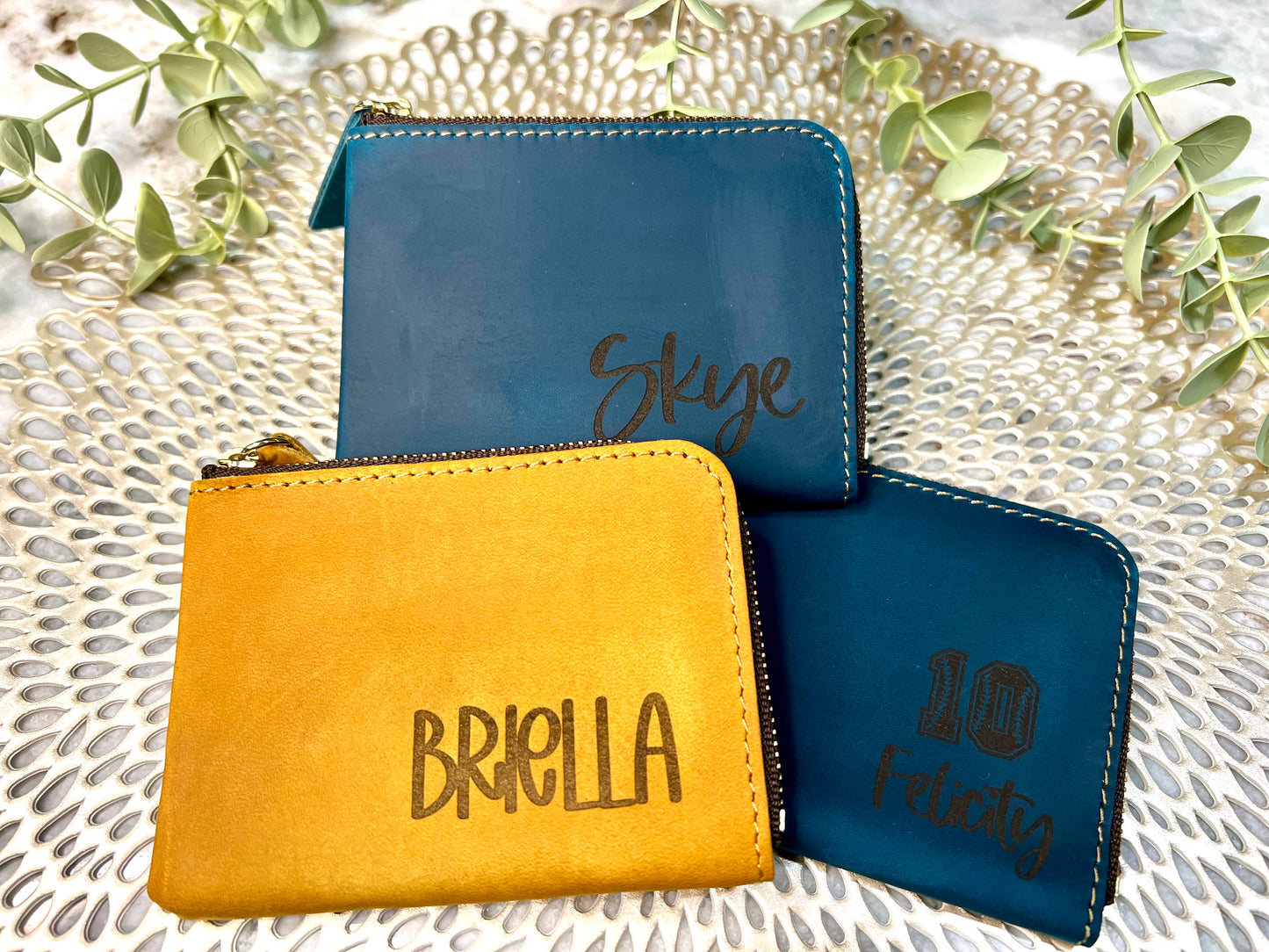 Personalized Genuine Leather Mini Wallet