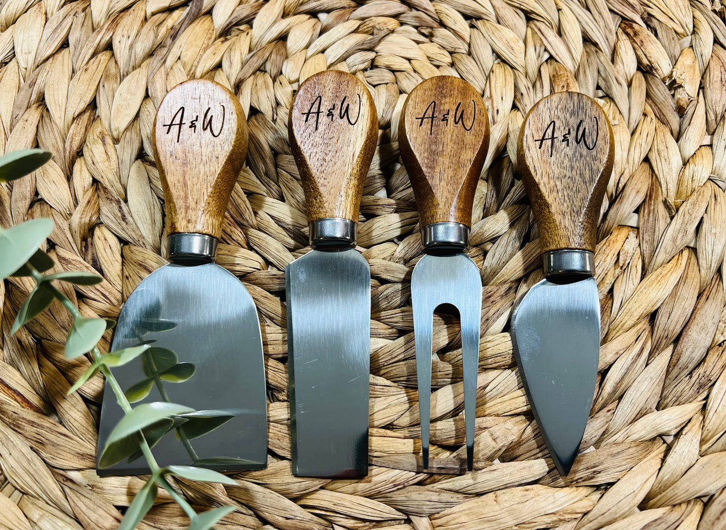 Marble and Acacia Charcuterie Set