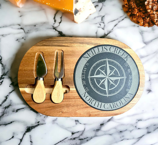 Cheese Board and Knife Set - Personalized