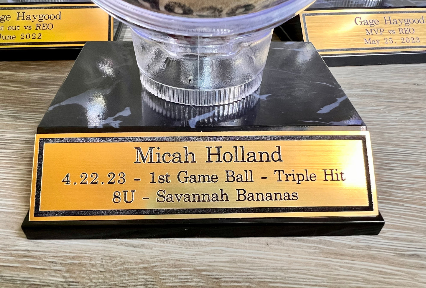 Personalized Baseball Trophy Display Stand