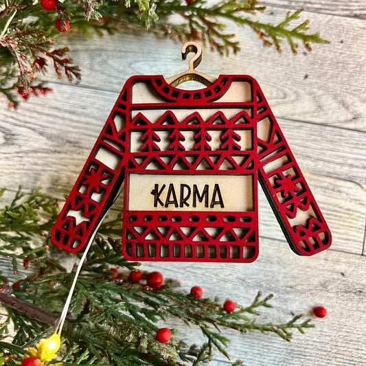 Ugly Christmas/Holiday Sweater, Personalized Ornament